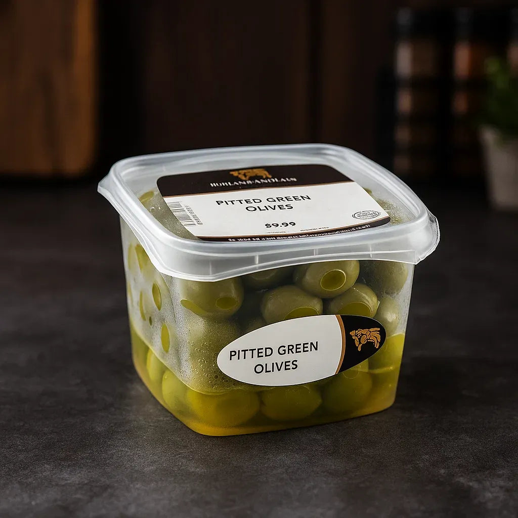 PITTED GREEN OLIVES